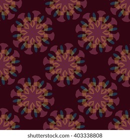 Vector seamless pattern ethnic style background. Vintage decorative texture for wallpapers, backgrounds and page fill. Indian, arabic motive.