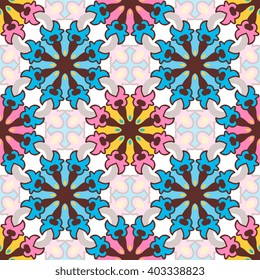 Vector seamless pattern ethnic style background. Vintage decorative texture for wallpapers, backgrounds and page fill. Indian, arabic motive.