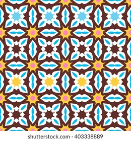 Vector seamless pattern ethnic style background. Vintage decorative texture for wallpapers, backgrounds and page fill. Indian, arabic motive.