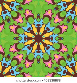 Vector seamless pattern ethnic style background. Vintage decorative texture for wallpapers, backgrounds and page fill. Indian, arabic motive.