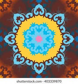 Vector seamless pattern ethnic style background. Vintage decorative texture for wallpapers, backgrounds and page fill. Indian, arabic motive.