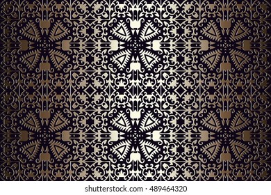 Vector seamless pattern ethnic style background. Vintage decorative texture for wallpapers, backgrounds and page fill. Indian, arabic motive.