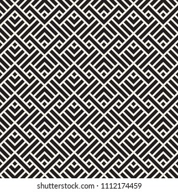 Vector seamless pattern. Ethnic stylish abstract texture. Repeating geometric tiles from striped elements