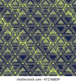 Vector seamless pattern of evolving geometric ornaments