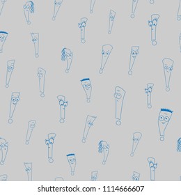 Vector seamless pattern with exclamation marks. Banner with emoji. Children's banner for school and education.
