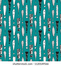 Vector seamless pattern with exclamation marks on a gray background