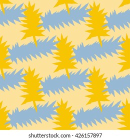 Vector seamless pattern with exotic leaves