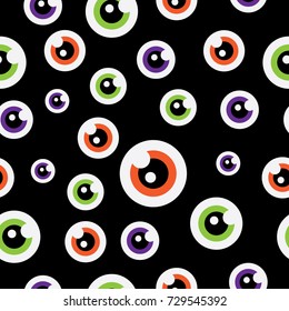 Vector Seamless Pattern Eyeballs Halloween Background Stock Vector ...