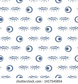 Vector seamless pattern with eyelashes. Decorative cosmetics, makeup background. Glamour fashion vogue style. Design for banner, poster or print.