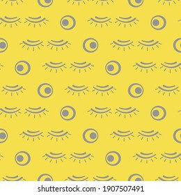 Patrón vectorial sin fisuras con pestañas. Cosméticos decorativos, fondo de maquillaje. Estilo de la moda del glamur. Diseño para banner, afiche o impresión. Iluminación y gris extremo.