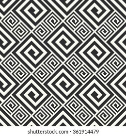 Vector seamless pattern. Fabric background with greek ornament.