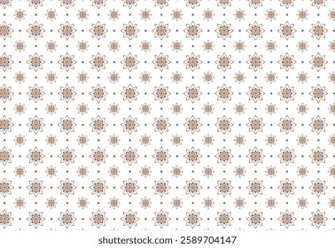 Vector seamless pattern fabric gold or brown flower with dot, gold or brown floral background, design for fabric printing, paper warp, backdrop, wallpaper, decoration