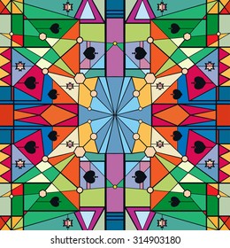 Vector seamless pattern, fabric repeating texture. Tribal ethnic ornament. Hand drawn doodle abstract background.