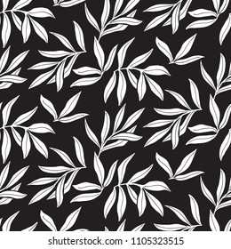 Vector seamless pattern with falling leaves. Elegant modern autumn background. Bold vintage print with leaf for home decor and summer fall fashion. Botanical retro texture with leaves and foliage