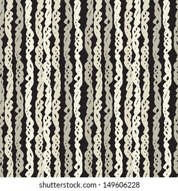 Vector seamless pattern. Fancy background. Stylish texture with twisted ropes. Hand drawn doodle