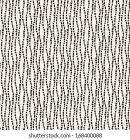 Vector seamless pattern. Fancy background. Stylish texture with dotted line. Hand drawn doodle