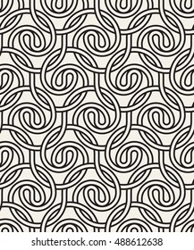 Vector seamless pattern. Fancy stylish background. Rhythmic interweaving texture. Creative waved trellis.