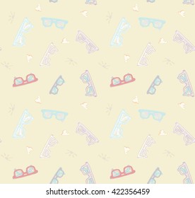 Vector seamless pattern with farm animals made in cartoon style. Bull, cow, mouse, pig, sheep, horse, goat, duck, donkey, swine and other mammals. Perfect for background or textile