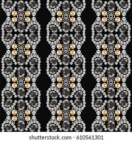Vector seamless pattern fashion fabric diamonds. Beautiful sparkling texture, background, wallpaper.