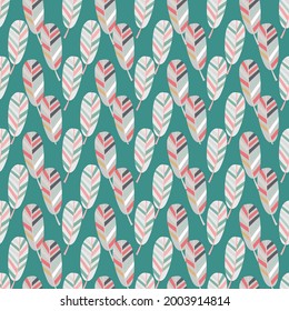 vector seamless pattern with feathers.