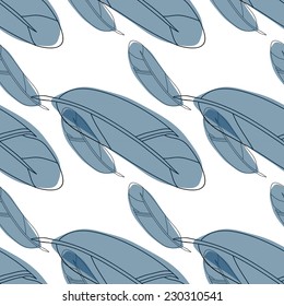 Vector seamless pattern with feathers