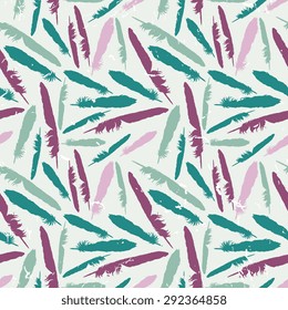 Vector seamless pattern with feathers