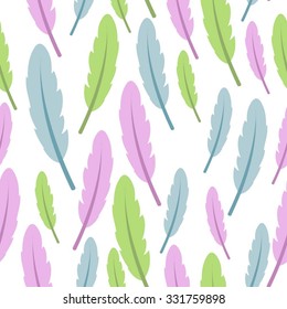 Vector seamless pattern with feathers