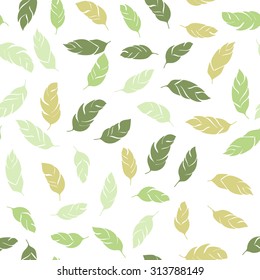 Vector seamless pattern of feathers. Doodle. Zentangle