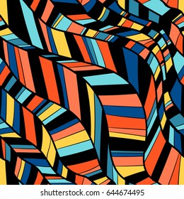 Vector Seamless pattern of feathers . Doodles line by hand. Boho style.