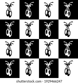 vector seamless pattern featuring ballet pointe shoes in black and white