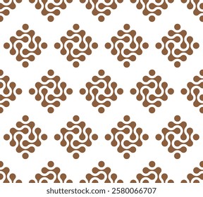 A vector seamless pattern featuring with intricate design showcases a harmonious blend of lines, curves, and dots, forming a unique and eye-catching pattern. vector illustration.