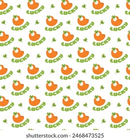 Vector seamless pattern featuring lucky hand