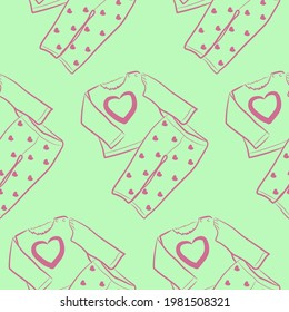 vector seamless pattern with female sleeping set in earrings