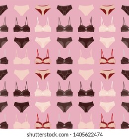 vector seamless pattern with female underwear