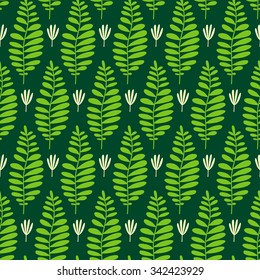 Vector seamless pattern with fern leaves