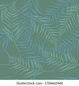 Vector sin fisuras con adorno de helecho. Fondo verde