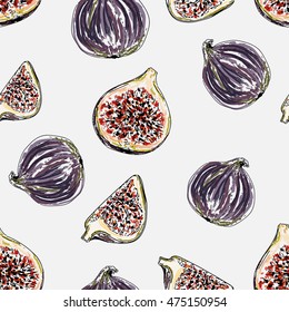 Vector seamless pattern with figs.