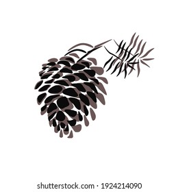 Vector seamless pattern fir-cone background