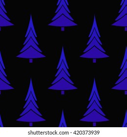 Vector seamless pattern with fir-tree. Abstract seamless pattern with isometric fir-tree signs. Seamless pattern with blue fir-tree vector illustration. Seamless pattern with blue spruce.
