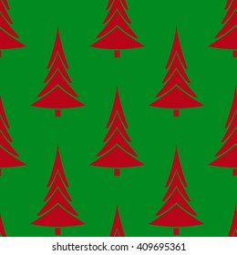 Vector seamless pattern with fir-tree. Seamless background with fir-trees. Colorful abstract spruce forest. Seamless Wallpaper For Fabric Or Wrapping Paper Design. Very beautiful background.