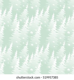 Vector seamless pattern with fir-tree. Stylish forest texture. eps-8
