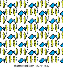 Vector seamless pattern of fish