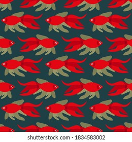 Vector seamless pattern with fish. Creative design element