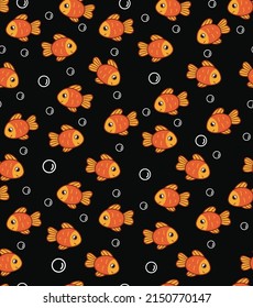 Vector seamless pattern of fish vector marine image