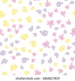 vector seamless pattern with fish on a white background