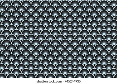 Vector seamless pattern with fish scales. Natural waves abstract pattern on the marine theme.Perfect for fabric, textile, wrapping paper, backdrop and other decoration design.