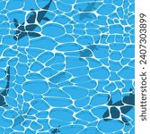 vector seamless pattern fish silhouette in water . blue  fish silhouette pattern . pattern for sleeping room. cool pattern