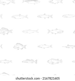 vector seamless pattern with a fishes