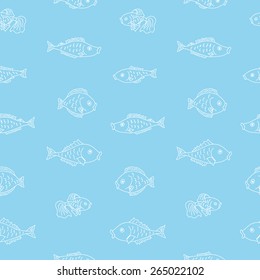 vector seamless pattern with fishes