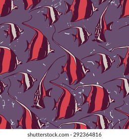 Vector seamless pattern with fishes